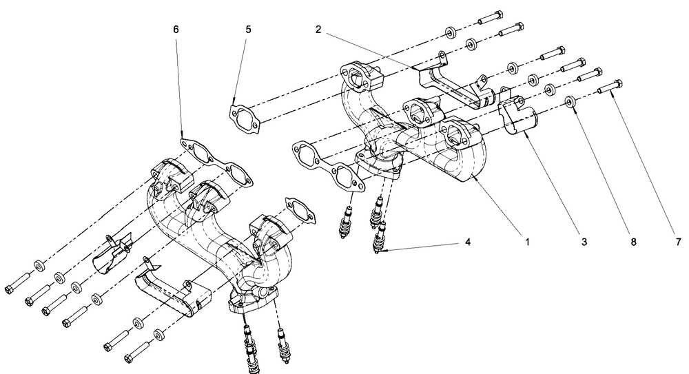 Engine Group - Exhaust Manifold Diagram and Parts List for 076355-03  Briggs and Stratton Generator